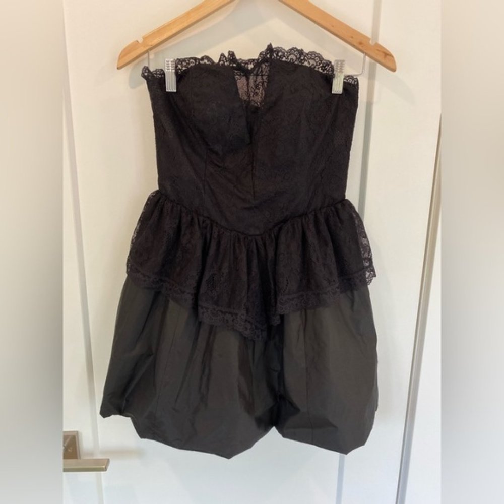 GUESS BY MARCIANO Black Silk and Lace Dress size Small